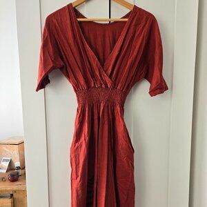 Adorable Reversible Smoking Lily Linen Dress